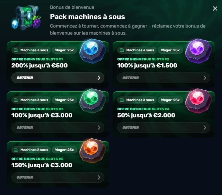 Wino Casino bonus bienvenue